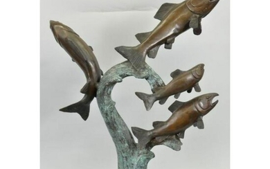 Signed Marius, Limited Edition Bronze Fish Yacht