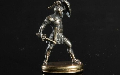 Silver and Gold Miniature Roman Soldier Locket