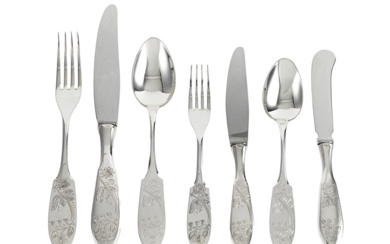 Silverware Cutlery FLATWARE, silver, model Tornedal, 12 tableforks, 12 tableknive...