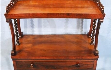 Small rosewood Victorian etagere with drawer