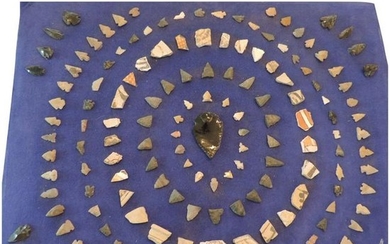 Southwest Native American Arrowhead and Pottery Display