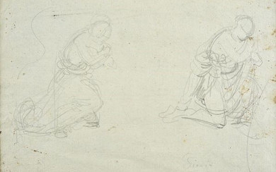 Attr. a Giovanni Carnovali detto il Piccio (Montegrino Valtravaglia , 1804 - Cremona, 1873), Studio per figure di orante