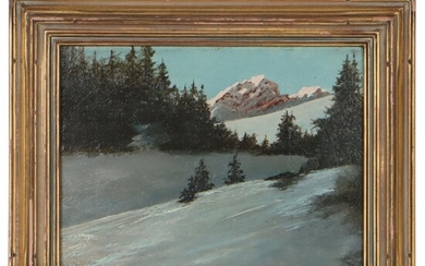 Swiss Winter Landscape Oil Painting