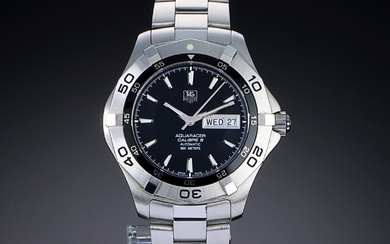 TAG Heuer 'Aquaracer Caliber 5'. Men's watch in steel with black dial, 2000s