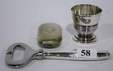 THREE SILVER PLATED ITEMS