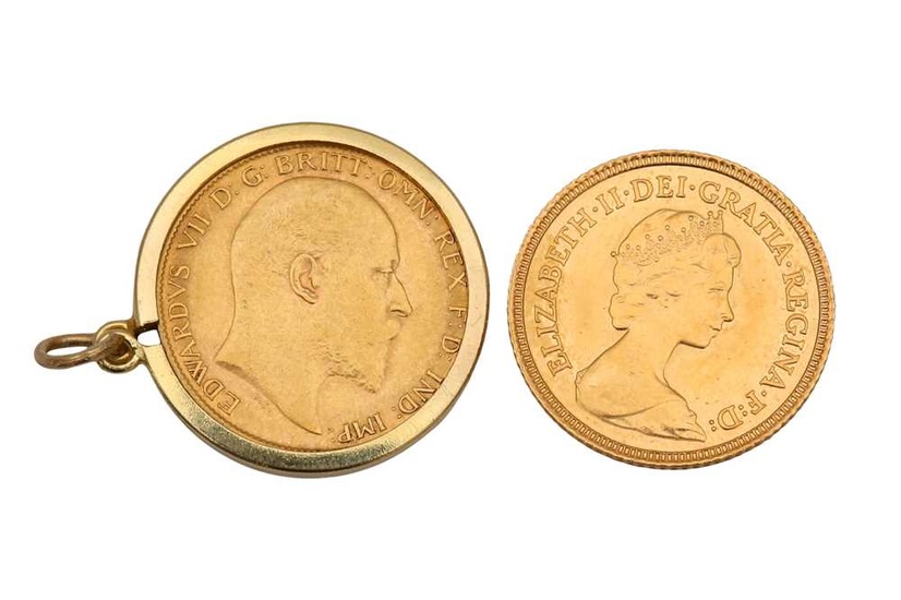 TWO GOLD HALF SOVEREIGNS