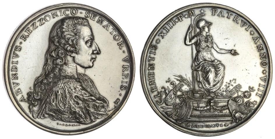 The Count Emeryk Hutten-Czapski Collection | Italy, Abbondio Rezzonico (1741-1810), as Senator of Rome, AR Medal, 1766