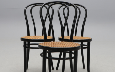 Three Thonet style chairs, second half of the 20th century.