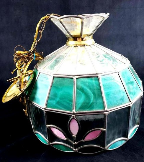 Tiffany Style Green Stained Glass Hanging Light