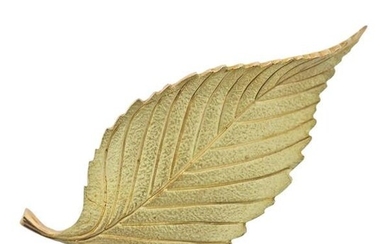 Tiffany & Co 18K Gold Leaf Brooch Pin