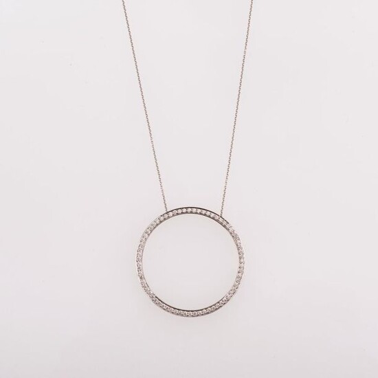 Tiffany & Co. Round pendant necklace, 1990s, 950 platinum, diamonds....