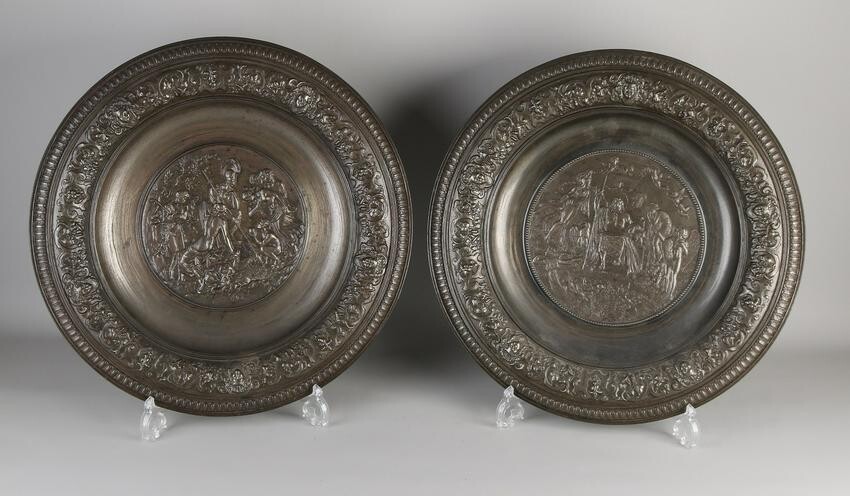 Two 19th century large German cast iron historicism