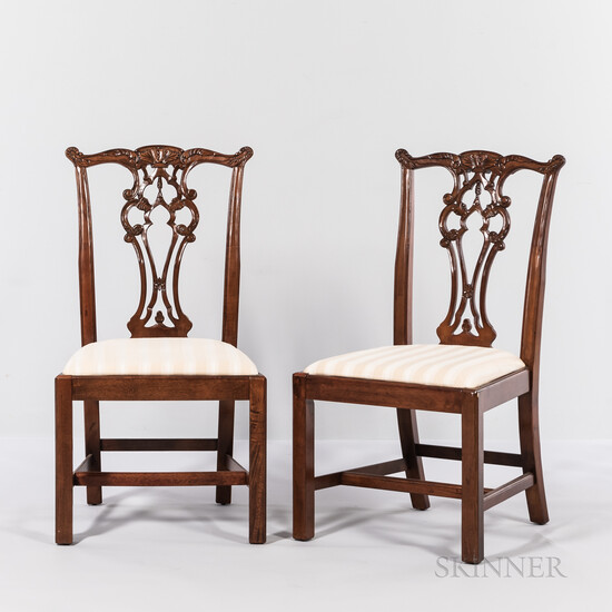 Two Chippendale-style Mahogany Side Chairs