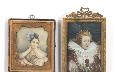 Two Framed Miniature Portraits, ca. 19th Century