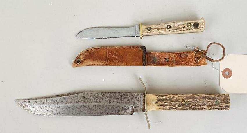 Two Vintage Stag Handled Sporting Knives