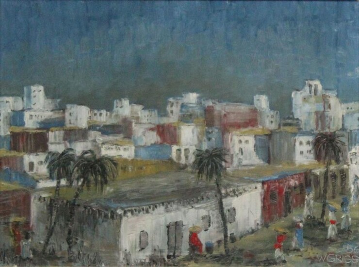 UNCLEARLY SIGNED (XX). Orientalist. North African city