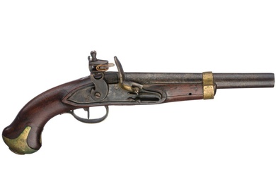 Un pistolet de cavalerie, circa 1780 Canon lisse de calibre 16 mm, la bouche est...