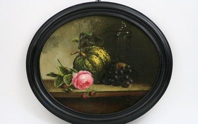 VAN LERBERGHE OCTAVIE oval oil painting on canvas...