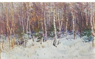 VICTOR KOSHEVOI (1924-2006, Ukrainian) 'Winter forest' 1977,...