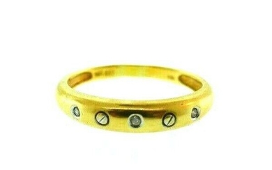 VINTAGE 14k Yellow & White Gold & Diamond Band Ring