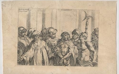Vespasiano Straafter (1582-1622) Ecce Homo: Christ, Pilate and seven soldiers...