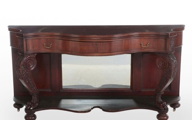 Victorian Mahogany Sideboard with Mirrored Base, Late 19th Century