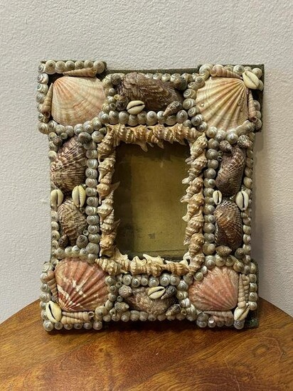 Victorian Sailor's Shell Art Picture Frame