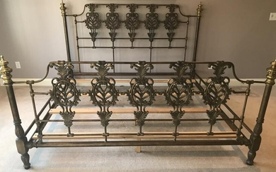 Victorian Style Brass & Wrought Iron Bed Frame