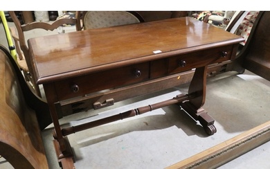 Victorian mahogany hall table, approx 76cm H x 115cm W x 54...