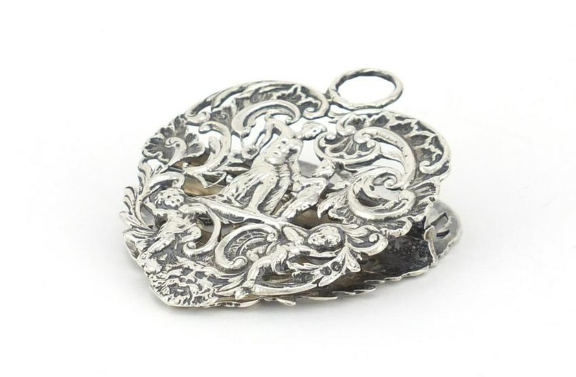 Victorian silver letter clip by William Comyns, pierced