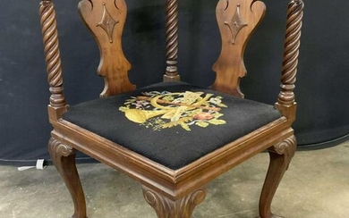 Vintage Chippendale Style Corner Chair