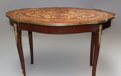 Vintage French Louis XVI Marquetry Coffee Table