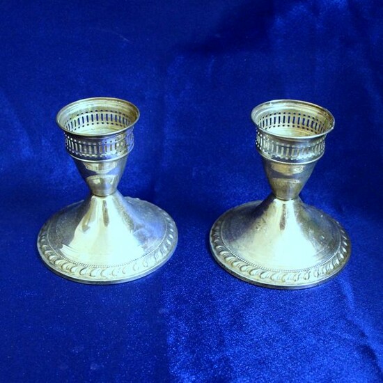 Vintage Pair of Duchin Creation Sterling Silver Candle