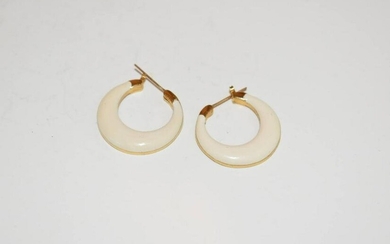 Vintage White Enamel Earrings