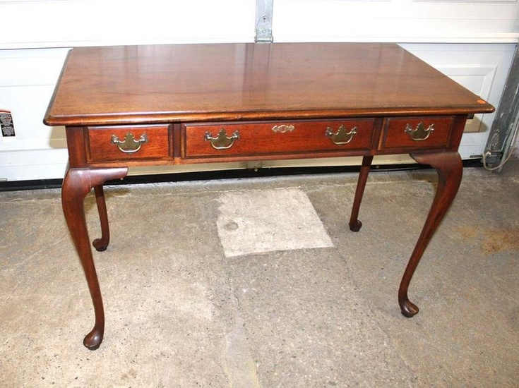 Vintage solid cherry queen Anne 3 drawer desk