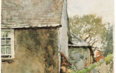 WALTER LANGLEY, R.I. (BIRMINGHAM 1852-1922 PENZANCE), A cottage at Tredavoe near Newlyn, Cornwall