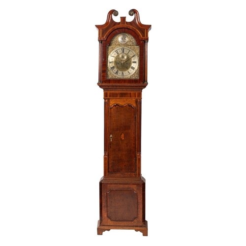 Wilson, York, an oak and mahogany longcase clock: the eight-...