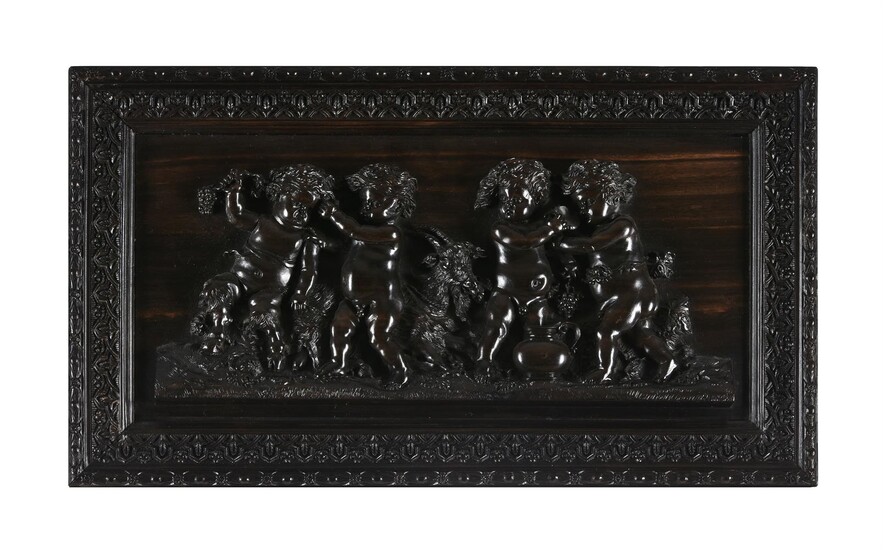 Y AFTER GÉRARD VAN OPSTAL (1605 - 1668)- A SET OF SIX CARVED MACASSAR EBONY PANELS