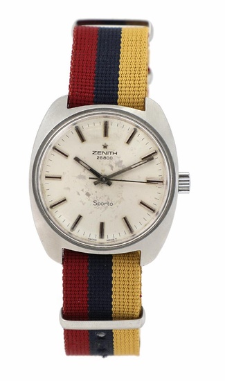 Zenith A wristwatch of steel. Model Sporto, caseback no. 01 1291 125....