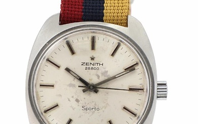 Zenith A wristwatch of steel. Model Sporto, caseback no. 01 1291 125....