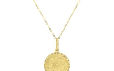 Zodiac "Aries" Necklace in 14K Yellow Gold