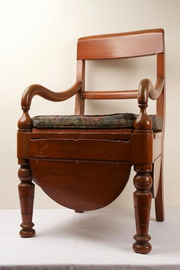 c1870 Mahogany Colonial Commode Chair