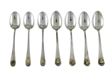 (lot of 7) Birks sterling demitasse spoons with natural