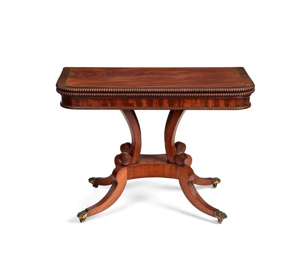 ? A George IV mahogany and rosewood crossbanded tea table, circa 1820