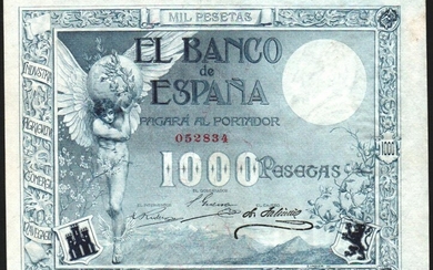 10 de mayo de 1907. 1.000 pesetas. Mejor que EBC+. Bellísimo. De los mejores que hemos visto. Rarísimo