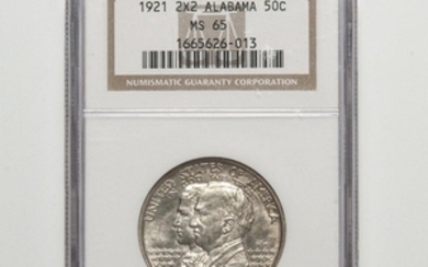 1921 Alabama 2x2 Commemorative Half Dollar, NGC MS65.