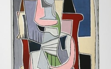 Pablo Picasso, Femme au Tablier Rayer Vert, Lithograph