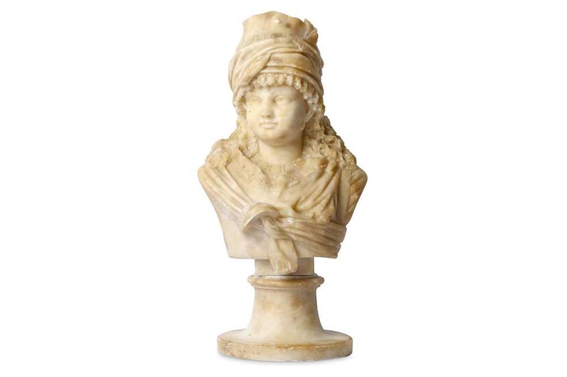 A LATE 19TH CENTURY ITALIAN ALABASTER BUST OF A...