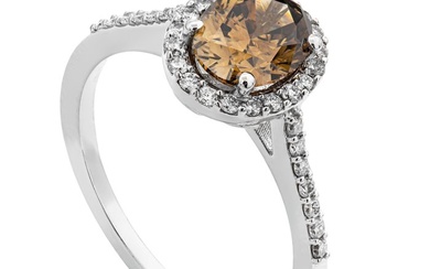 1.23 tcw Diamond Ring - 14 kt. White gold - Ring - 1.01 ct Diamond - 0.22 ct Diamonds - No Reserve Price