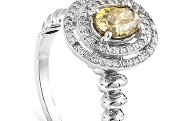 1.27 tcw SI1 Diamond Ring - 14 kt. White gold - Ring - 1.01 ct Diamond - 0.26 ct Diamonds